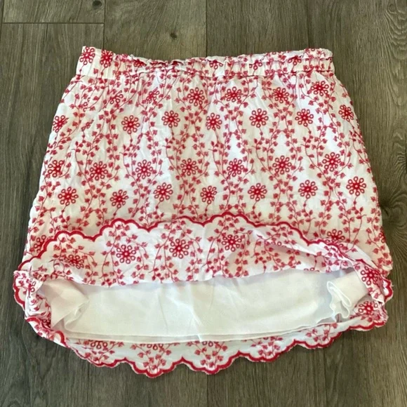 Floral Red and White Skirt - Picture 6 of 13